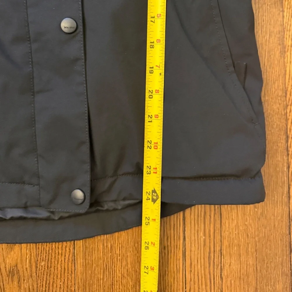 Marmot Kids XL Black Hooded Ski Jacket Waterproof Winter Coat with Powder Skirt